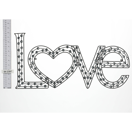 Love Metal Wire Wall Art, 84-2397
