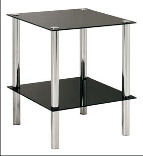 2 Tier Square glass table 90538