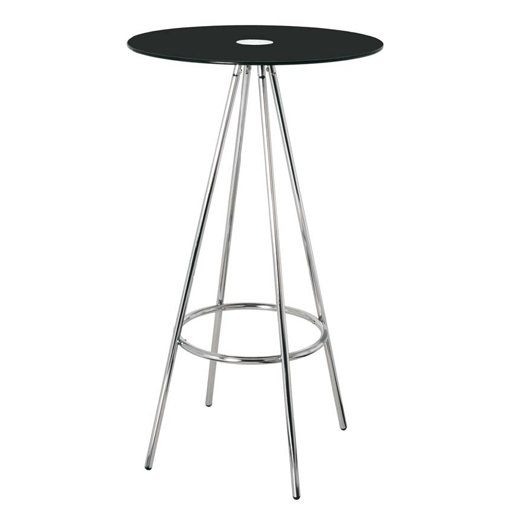 Amber Standing Table Glass and Chrome 95280