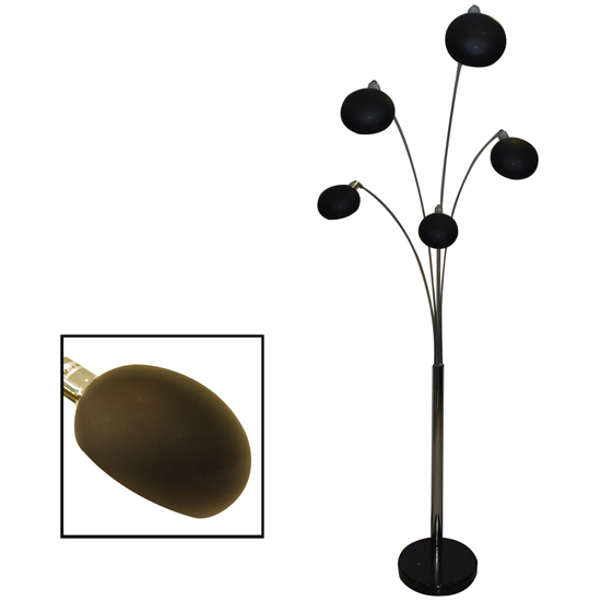 Aurora Contemporary 5 Arm Arch Floor Lamps in Black