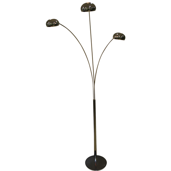 Aurora Contemporary 3 Arm Floor Lamps in Chrome