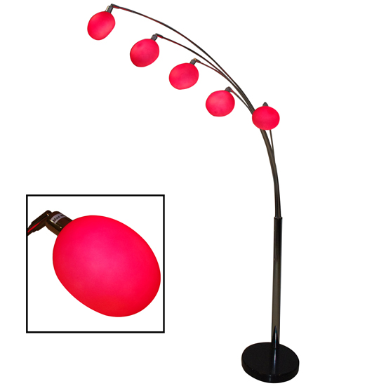 Aurora Contemporary 5 Arm Arch Floor Lamps in Pink