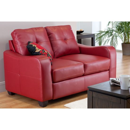 Boca 2 Seater Red Leather Sofa BOKA02