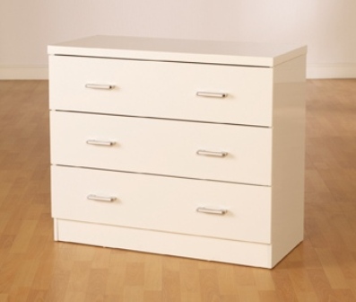 Charisma Hi-Gloss White 3 Drawer Chest