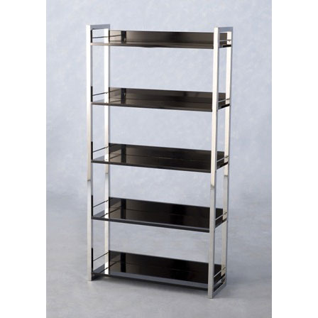 Charisma Hi-Gloss Black 5 Tier Bookcase/Display Stand