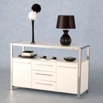 Charisma Hi-Gloss White Modern Sideboard