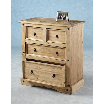 Corona 2+2 Drawer Chest in Distressed Pine