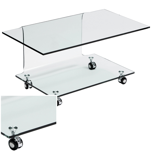 Cascade Clear Bent Glass Unit with Wheels 2402027