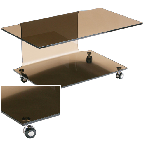 Cascade Smoked Bent Glass Unit with Wheels 2402029
