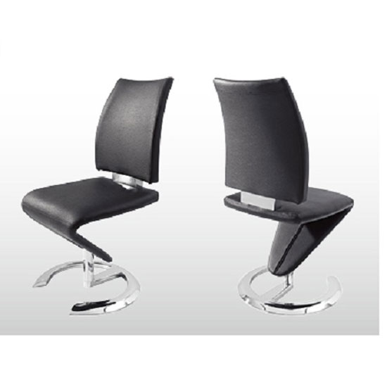 Nesta Z Shape Black Faux Leather Modern Dining Chair 21131 F