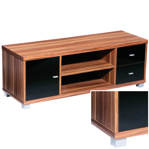 Fargo TV unit Walnut veneer/black high gloss 2401938