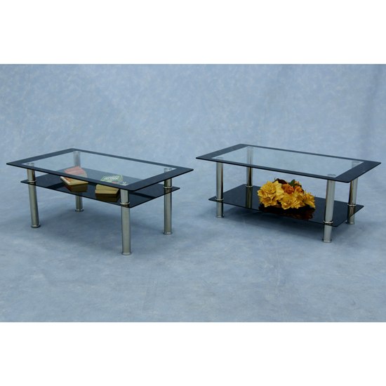 HARLEQUIN COFFEE TABLE BLACK/CLEAR GLASS