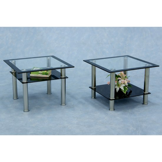 Harlequin Lamp Table Clear/Black