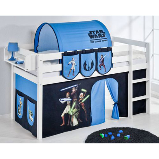 Star Wars Children Bed Wooden Wars Clone In White With Curtains Buy