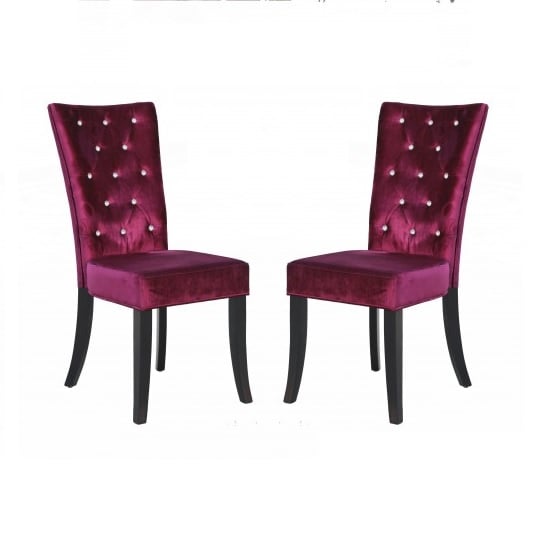 Belfast Dining Chair In Crushed Purple Velvet in A Pair