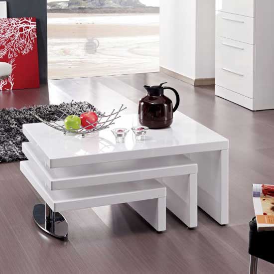 design coffee table rotating in white high gloss with 3 design coffee table rotating in white high gloss with 3