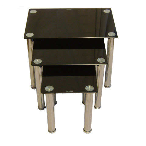 3PC Black Square Nesting Tables