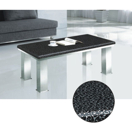 Black Flower Marble Effect Stone Coffee Table