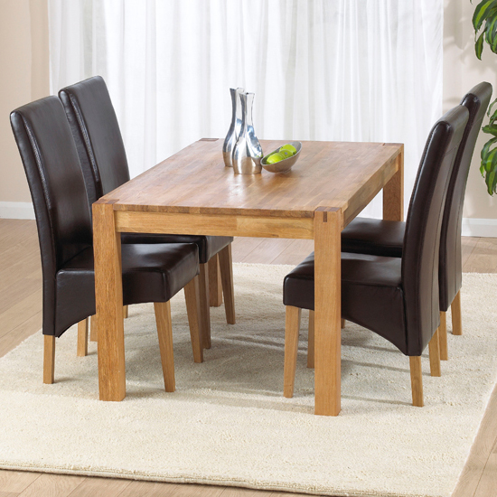 Milan Oak Dining Table And 4 Roma Chairs 14094 Furniture In