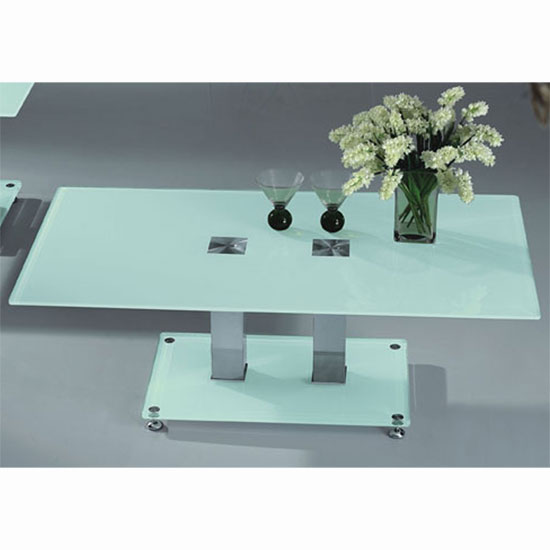 Romano Frosted Glass Coffee Table Glass Coffee Tables, Wood, Chrome