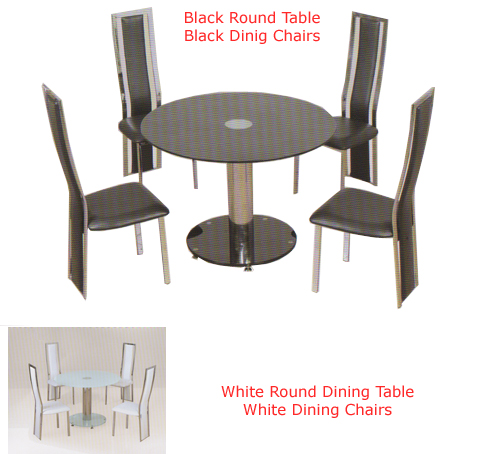 VO1 Round Dining Table with Four Chairs