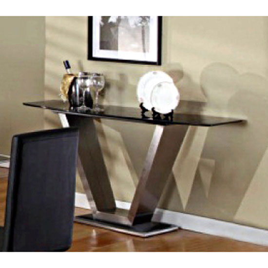 Agastino Contemporary Black Marble Console Table