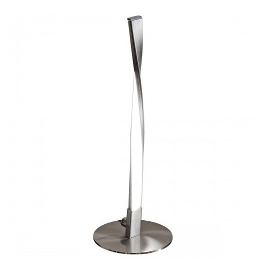 Product photograph of Alimos Small Twist Table Lamp In Satin Nickel from Furniture in Fashion