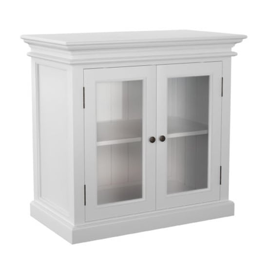 Product photograph of Allthorp 2 Glass Doors Display Cabinet In Classic White from Furniture in Fashion