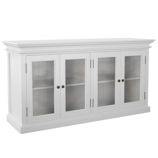 Product photograph of Allthorp 4 Glass Doors Display Cabinet In Classic White from Furniture in Fashion