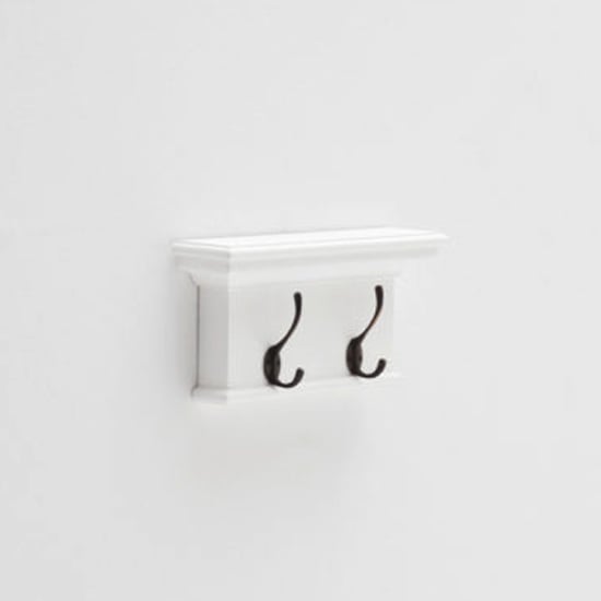 Product photograph of Allthorp Wooden Coat Rack In Classic White With 2 Hooks from Furniture in Fashion