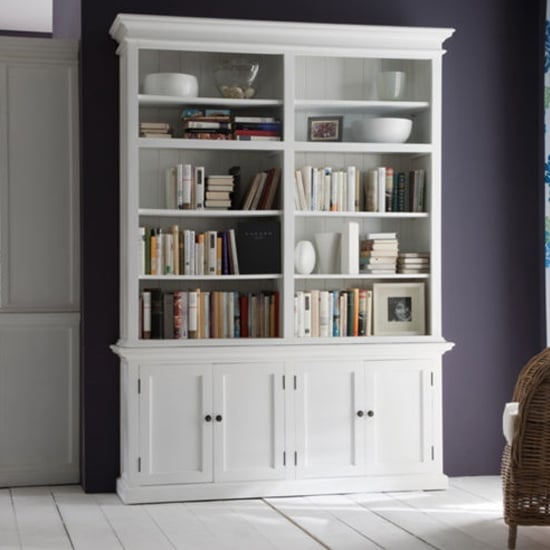 Product photograph of Allthorp Double Bay Storage Hutch Unit In Classic White from Furniture in Fashion