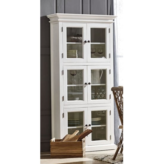 Product photograph of Allthorp Large Wooden Display Cabinet In Classic White from Furniture in Fashion