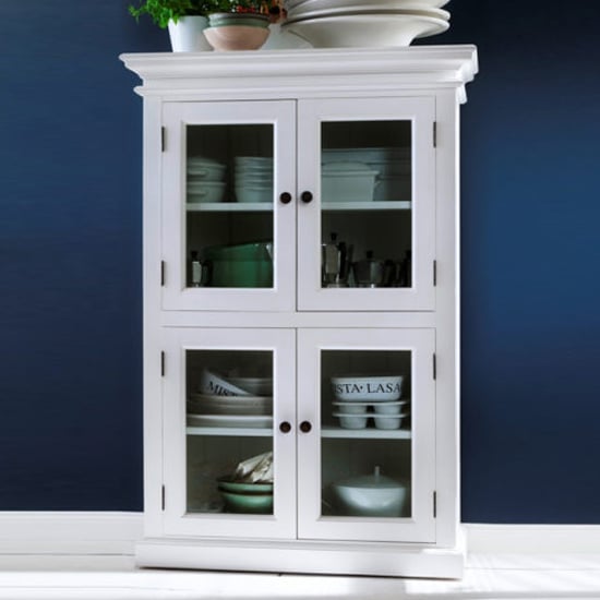 Product photograph of Allthorp Medium Wooden Display Cabinet In Classic White from Furniture in Fashion
