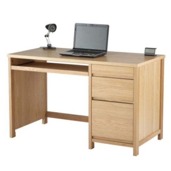 Wenington Wooden Computer Desk In Sonoma Oak With Castors Computer