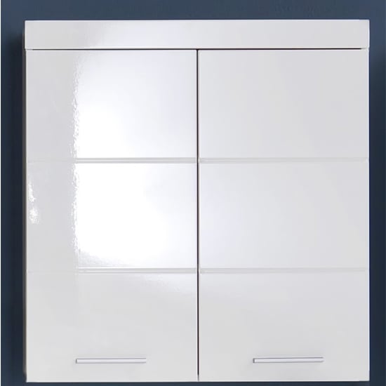 Product photograph of Amanda Wall Storage Cabinet In White Gloss With 2 Doors from Furniture in Fashion