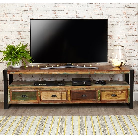London Urban Chic Wooden Large TV Stand With 4 Drawers