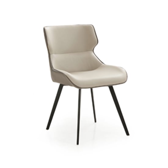 Product photograph of Ancha Dining Chair In Stone And Dark Grey from Furniture in Fashion