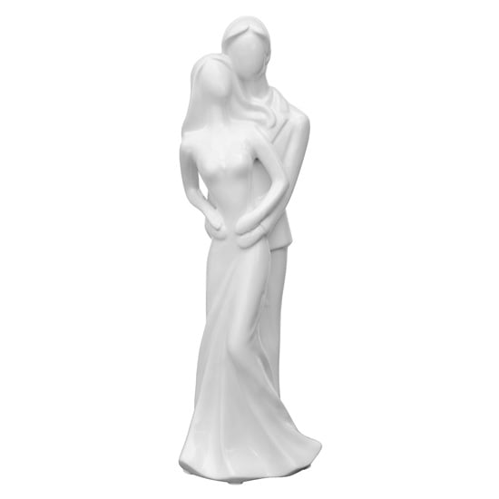 Product photograph of Ankaa Ceramic Wedding Couple Figurine In White from Furniture in Fashion