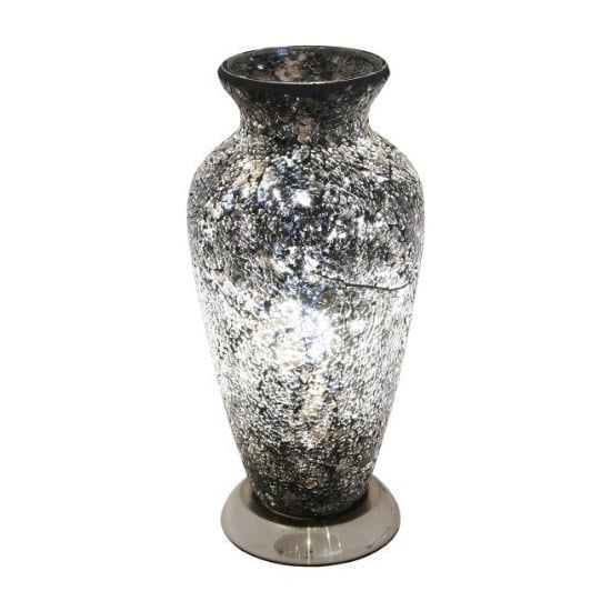 Product photograph of Apollo Mosaic Glass Vase Table Lamp In Black from Furniture in Fashion