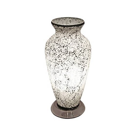Product photograph of Apollo Mosaic Glass Vase Table Lamp In White from Furniture in Fashion