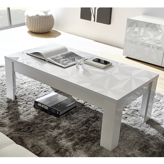 Product photograph of Arlon Modern Coffee Table Rectangular In White High Gloss from Furniture in Fashion