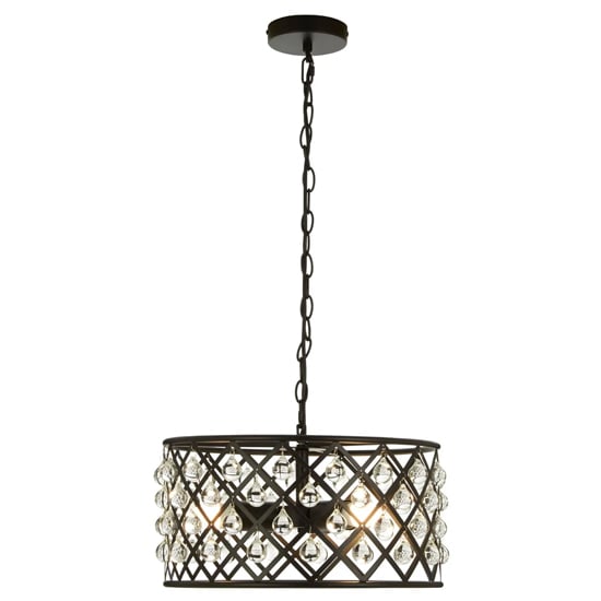 Product photograph of Auckland 3 Bulb Cross Design Pendant Ceiling Light In Black from Furniture in Fashion