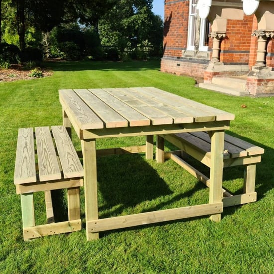 Product photograph of Barkingside Wooden Outdoor 6 Seater Dining Set from Furniture in Fashion