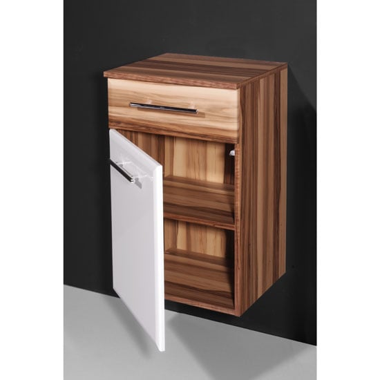 Marita Wall Mounted Baltimore Walnut And White Bathroom