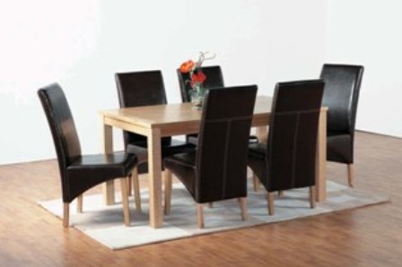Belgravia Wooden Dining Set with Six(6) Chairs - Expresso Brown