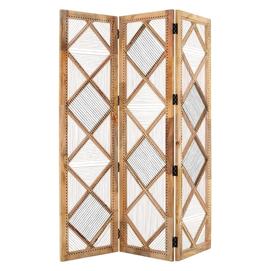 Product photograph of Bettina Wooden 3 Sections Room Divider In Natural from Furniture in Fashion