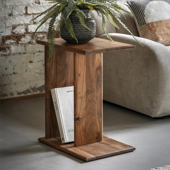 Beziers Acacia Wood Side Table In Natural