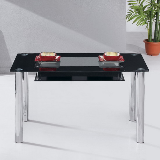 Big Compact - Black Glass Dining Table Only