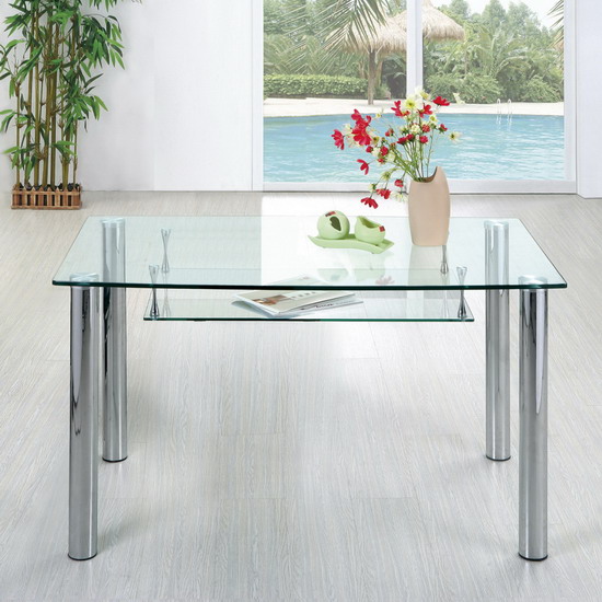 Big Compact - Clear Glass Dining Table Only