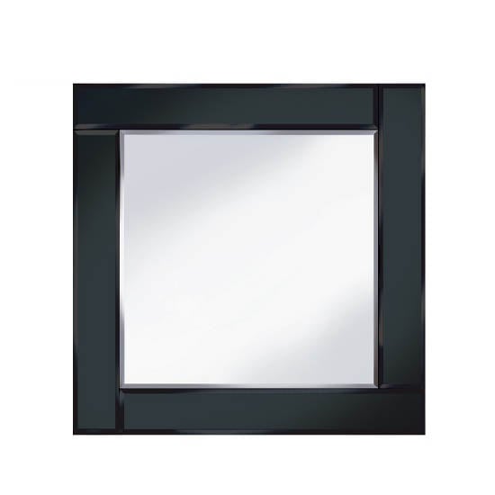 Bevelled Black 60x60 Square Wall Mirror 15133 Furniture in